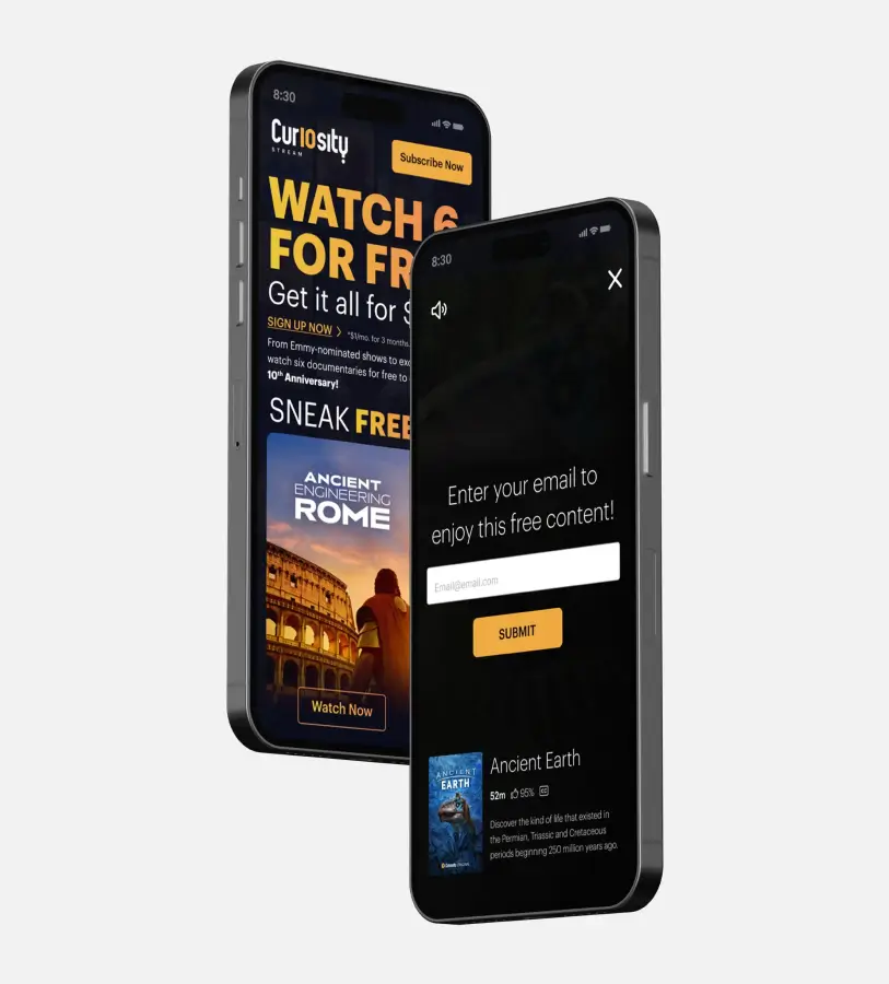 acs curiosity stream freeview mobile