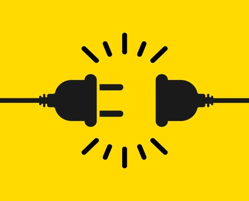 electricity vector illustration. socket, wire and plug. voltage 220 amps