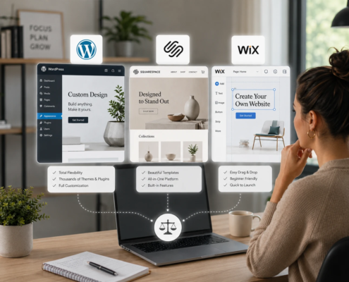wordpress vs squarespace vs wix which is right for a small business